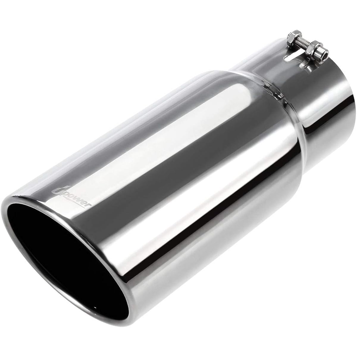 Upower diesel exhaust port 5 inch inlet 6 inch outlet length 15 inch tail pipe universal truck Stainless steel bolt -on