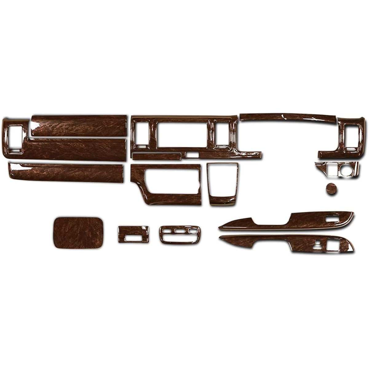 [Hiace 200 Series 4 Type 5 Type 6 Type 7 S-GL Standard Body] 50th Anniversary Limited Interior Panel, 16 Pieces, Brown Grain Mahogany