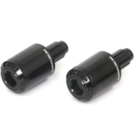 MC MOTOPARTS ATOM CNC Bar End Compatible with Motorcycle Handlebar, Diameter 13~17mm (Black)