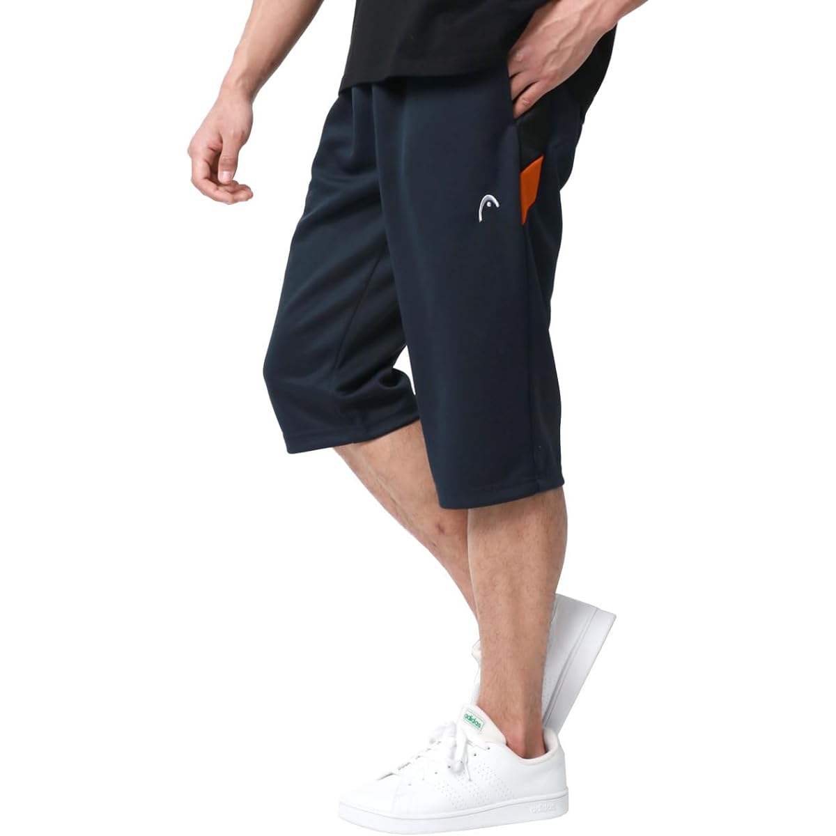 [Head] Men's Jersey, Lower 3/4 Length, Absorbent, Quick Drying, Antibacterial and Odor Resistant, Side Switching, Half Pants, Shorts, Room Wear