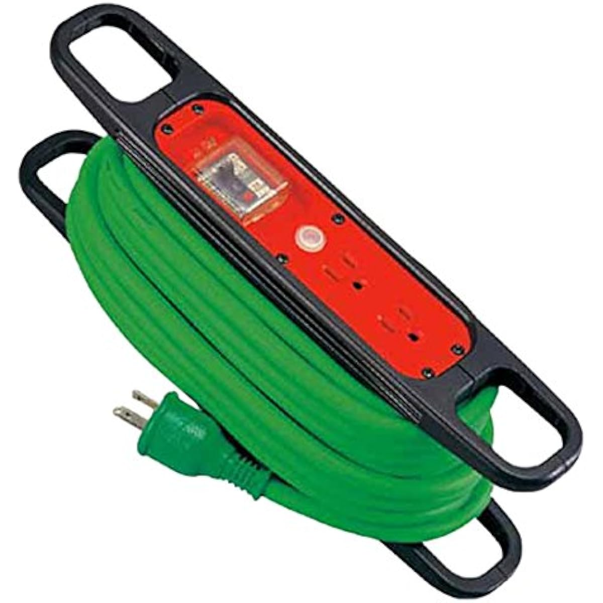 Nichido Hand Reel 100V 3 cores x 10m Green with earth overload earth leakage breaker HREK102G
