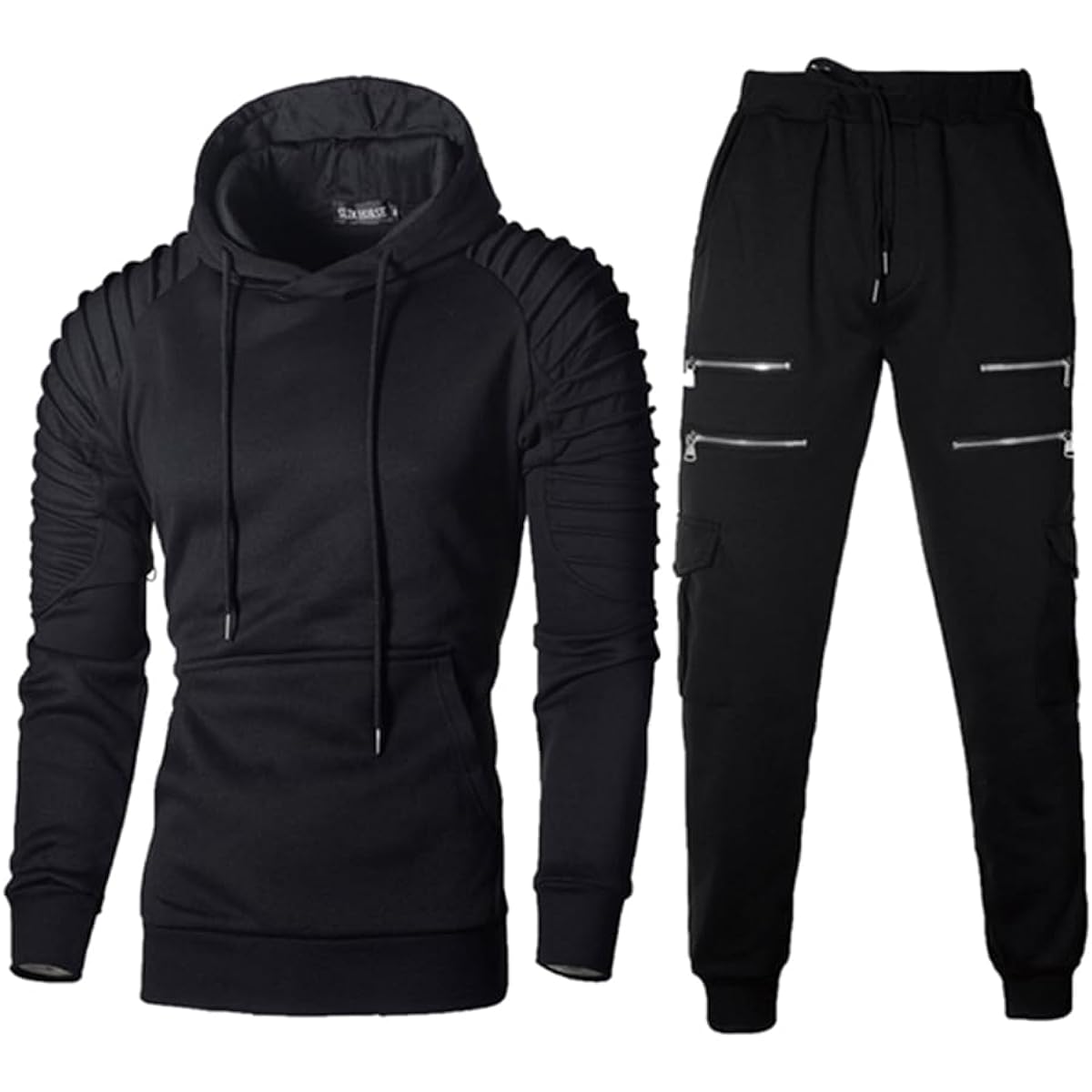 [ETSP] Men's Sweatshirt Top and Bottom Stylish Jersey Top and Bottom Set Warm Autumn/Winter Loungewear Parka Hood Sweatshirt Outerwear 6 Colors M-2XL