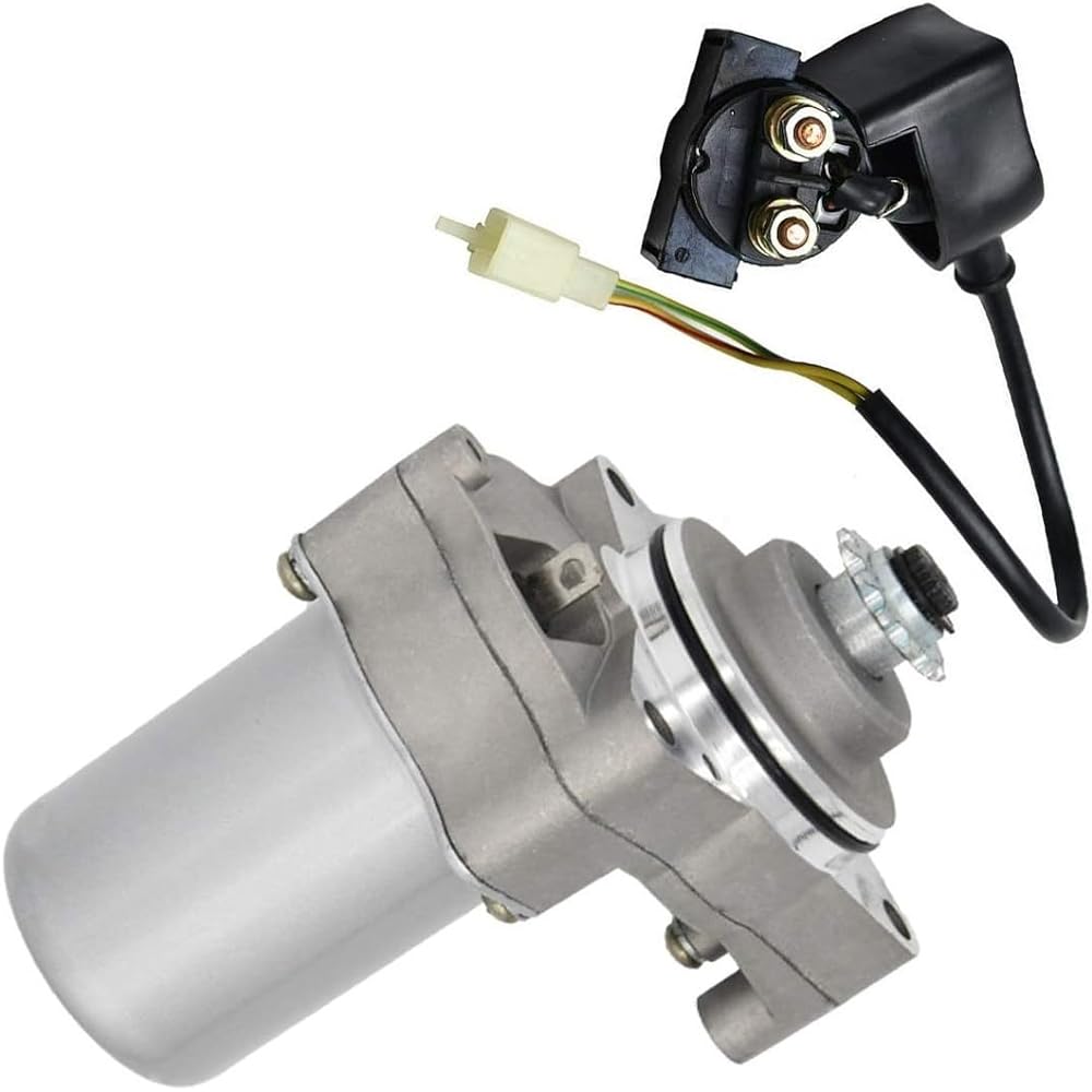 Starter Relay Cell Relay 3 Volt Starter Motor + Solenoid Relay for Most Chinese 50cc 70cc 90cc 110cc 125cc Dirt Bike, Go Kart, ATV