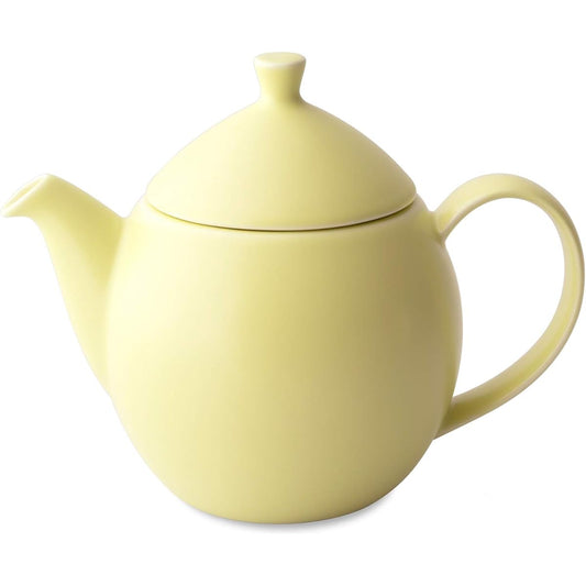 Forlife Teapot Ceramic 946ml 5 Cups Large Capacity Tea Strain Included Microwave/Dishwasher Safe Lemongrass Yellow Dew Teapot 599Lmg