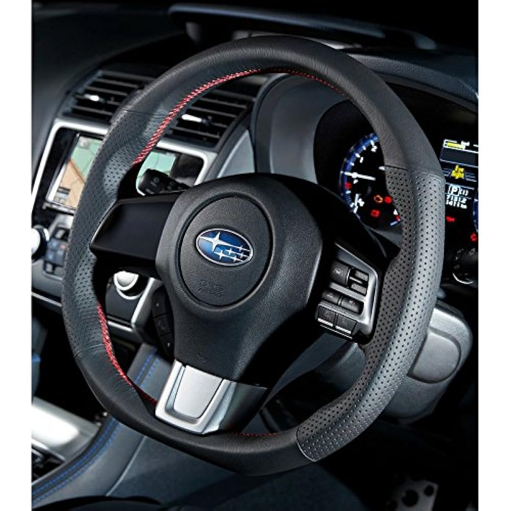 DAMD Subaru Steering SS360-RX Black Leather x Red Stitch [SS360RX1]