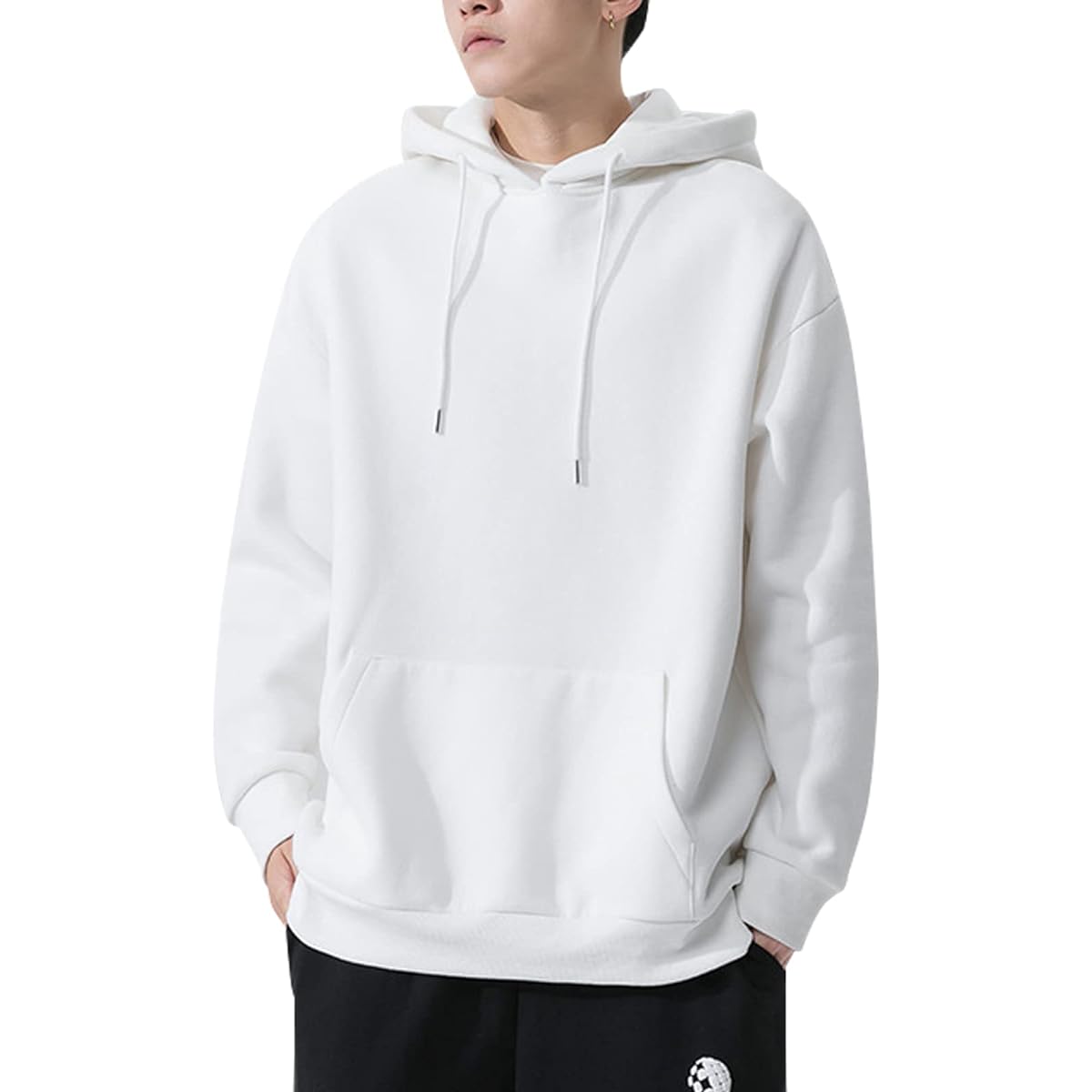 Sukinana Hoodie Men's Autumn/Winter Clothes, Large Size, Plain, Stylish, Hooded, Sweatshirt, Loose, Simple, Sports, Pullover