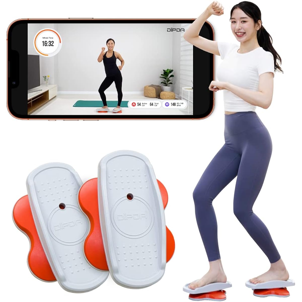 DIPDA LINE - Made in Korea - Dance on the stepper Fun Aerobics Indoor Exercise Training Aerobic Exercise Diet Goods Twist Board Fitness Machine Balance Disc Balance Board