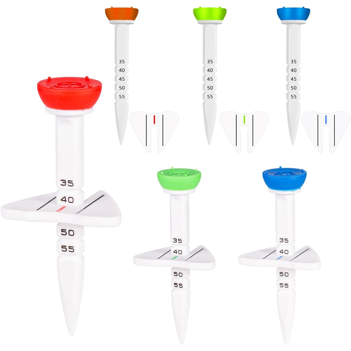 GD XIUPLS Golf Tee Adjustable 35mm - 55mm Height Adjustable Golf Marker Unbreakable Ball Marker Reinforced Plastic