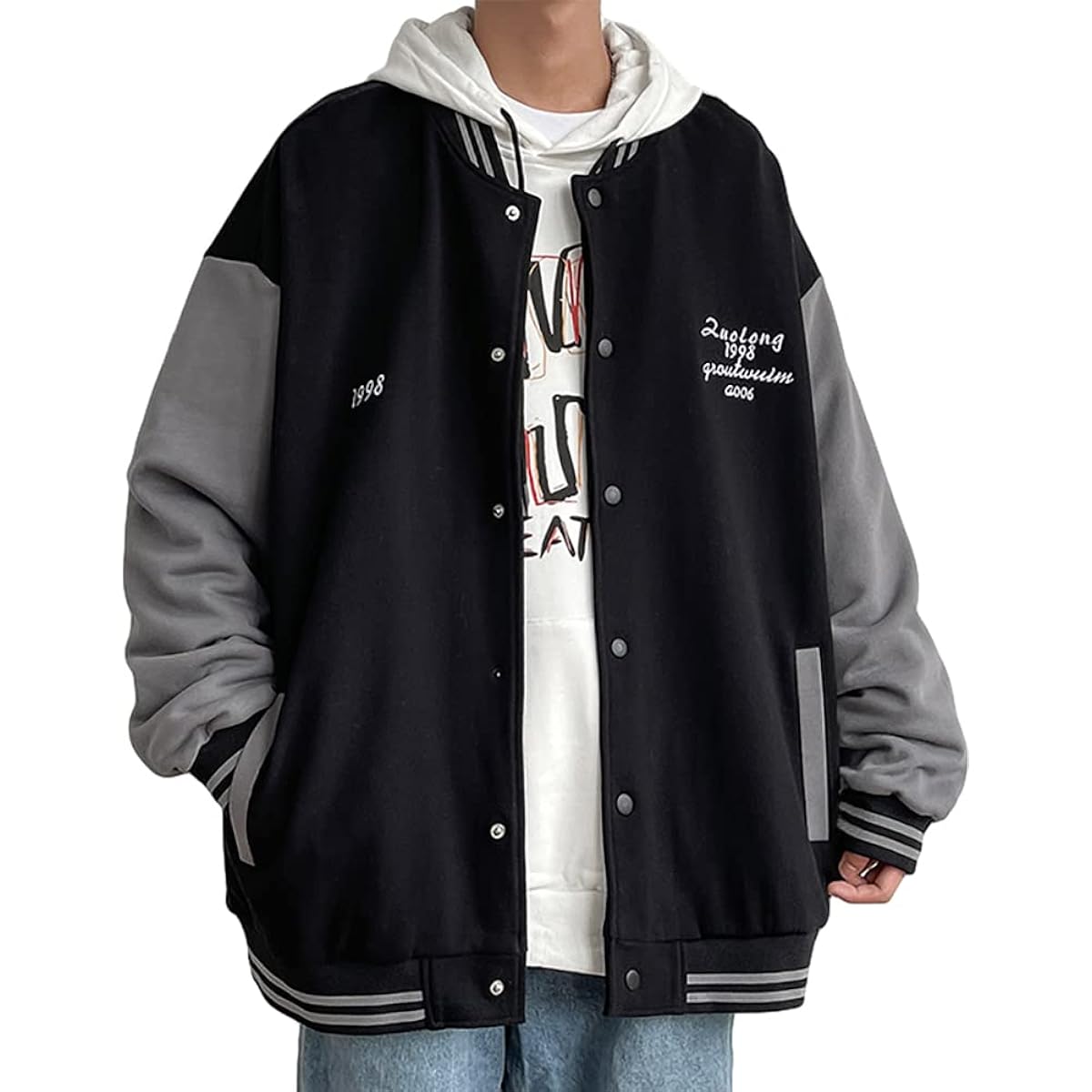 [bluefeel] Men's Parka, Autumn Clothing, Sweatshirt, Sweatshirt, Large Size, Loose, Jacket, Hooded, Popular, Streetwear, Tops, Casual, Stylish, Spring, Autumn, Winter Clothes
