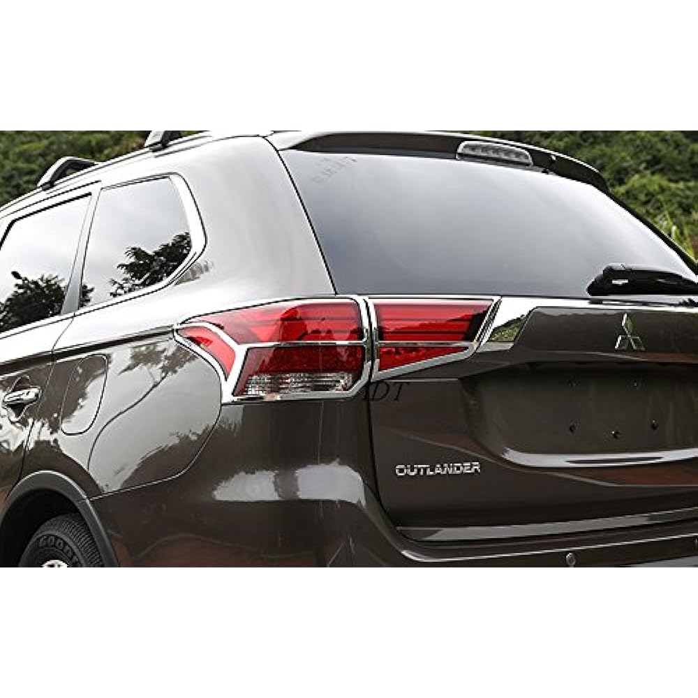 [Mini cloth included] Mitsubishi New Late Outlander Plated Tail Lamp Ring Type 2 Rim Bezel Panel Mirror Cover Mall Eyeline Parts Dress Up Garnish Rear Exterior ABS Tail Light Back Lamp Turn Signal Back Fog Tail Back Light Rear Tail
