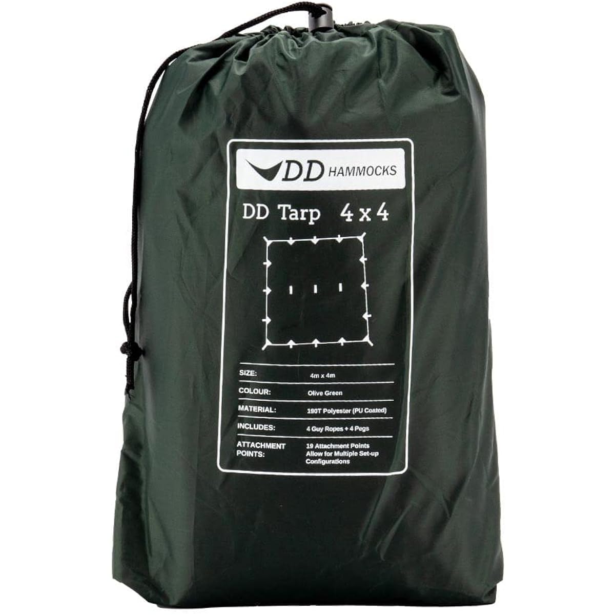 DD Hammocks Tarp 4X4 Square (Olive green) [Parallel Import]