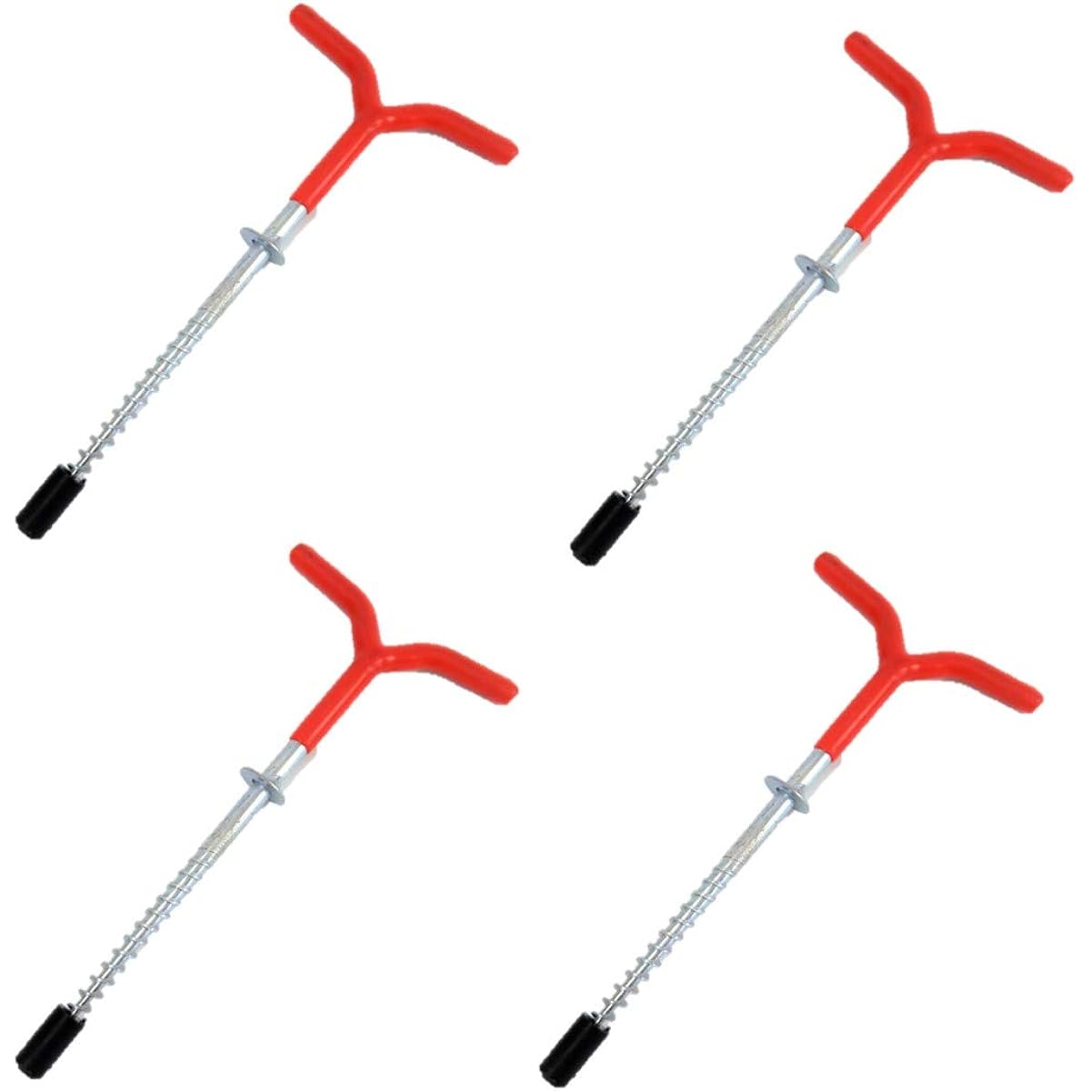 ST TS Ice Peg Smelt Fishing Rod Holder Tent Fixation Hand Drill Ice Peg Tent Peg Set of 4 (01 Hand Drill Set of 4)