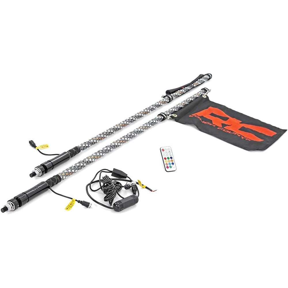 Rough Country 4' Multifunctional UTV LED Whip Light Kit with Remote Control - 93004
