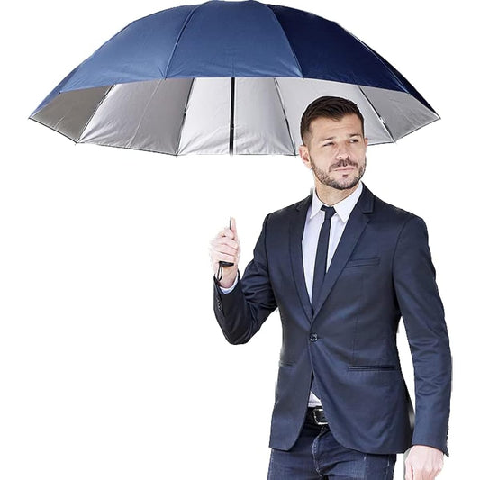 Okamoto Harajuku Store Rain or shine umbrella (99.9% light shielding rate / 99.9% ultraviolet rays cut) Men's Large size Lightweight Windproof rib (Navy / 65cm / 2-tier type)