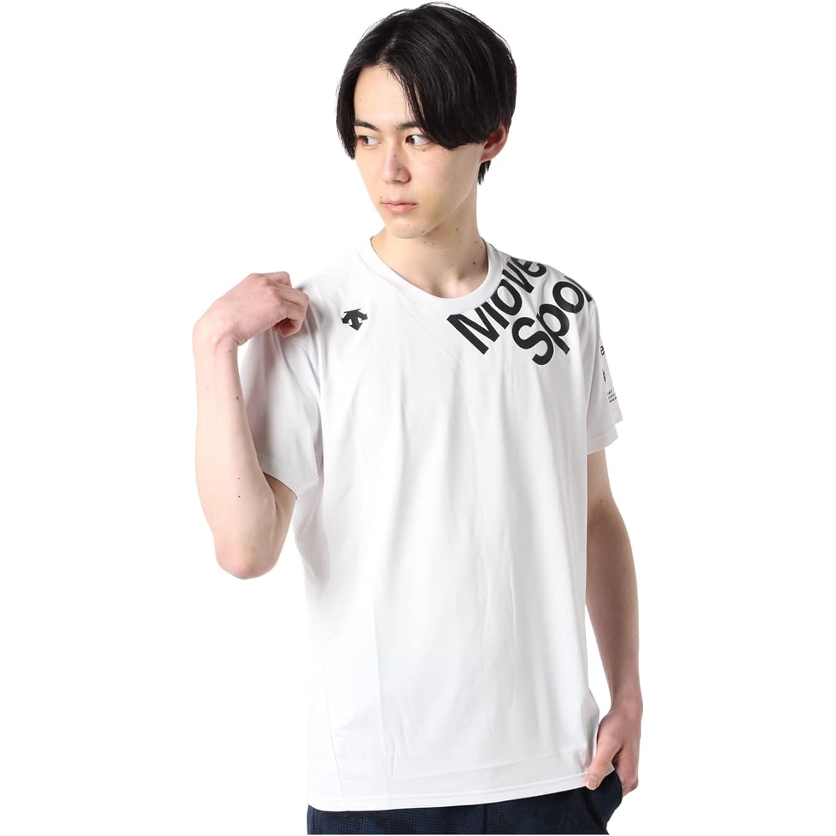 [DESCENTE] Short Sleeve Shirt T-Shirt Sweat Absorbent Quick Drying Stretch Coolist Training MOVESPORT Men's DMMTJA53