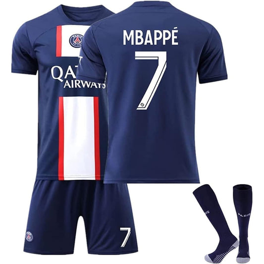 Mbappé Mbappe Soccer Uniform Home PSG Paris Saint-Germain Top and Bottom Set Uniform Number 7 France National Team No. 10 Replica Soccer Uniform Children's Junior GV Original Set Product