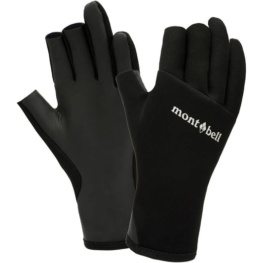 Mont-bell [mont-bell] Climaprene Three Fingerless Fishing Gloves Black #1126204