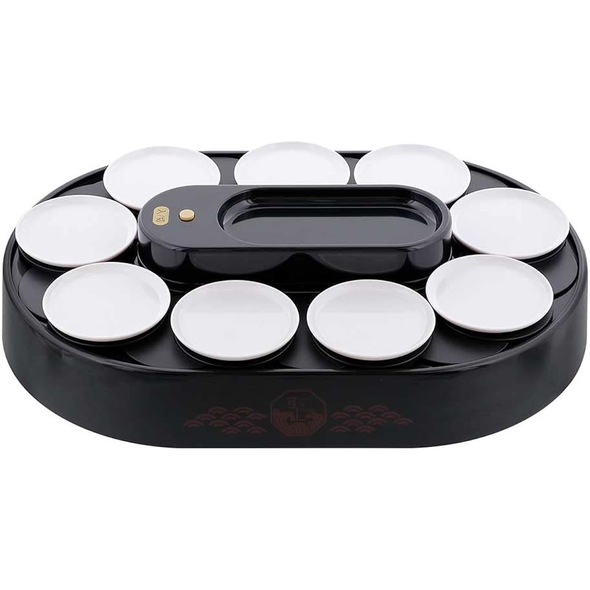 Liberty Corporation Conveyor Belt Sushi Lane Black with 10 Plates, Nigiri Sushi Shapes, Home Use, Battery Operated, LD-349 My Home Conveyor Sushi
