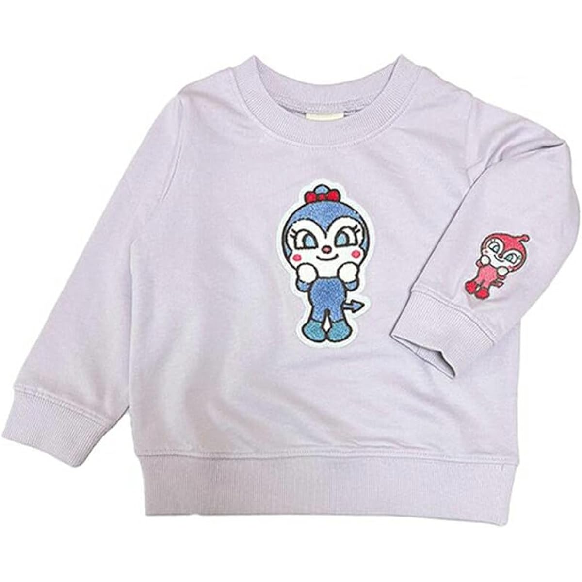[Bandai] Anpanman 4 Characters Sagara Embroidery Sweatshirt, Long Sleeve, Shirt, Children's Clothing, Mini Fleece (EA3796)