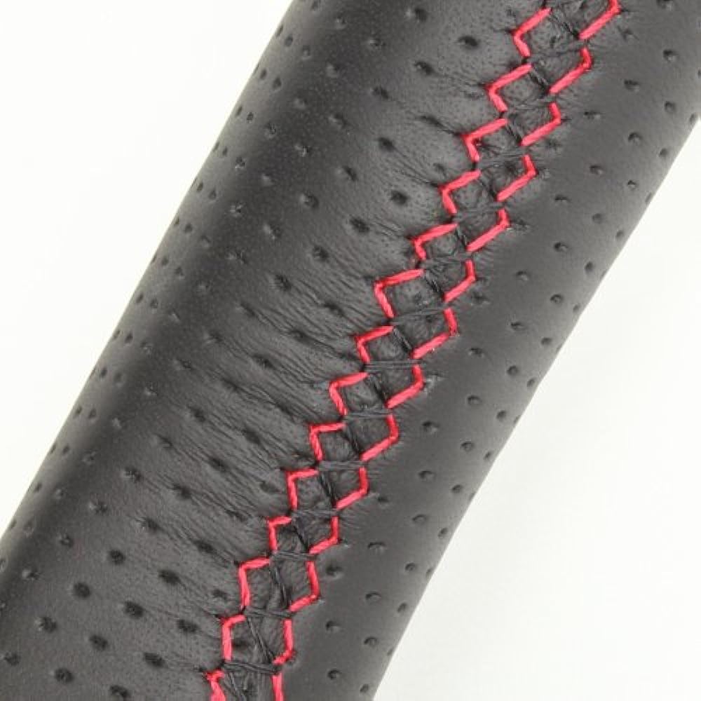 REAL Steering [Hustler (MR31S/MR41S)/Flare Crossover (MS31S/MS41S)] All Leather/Red Stitch MR31-LPB-RD-HUS