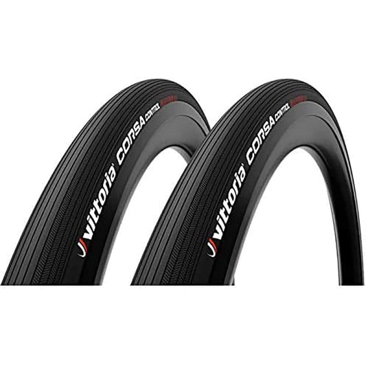 Vittoria CORSA CONTROL CLINCHER G2.0 (Corsa Control Clincher G2.0) Full Black Road Tire Set of 2 [Domestic Authorized Distributor Product] (700 x 28C)