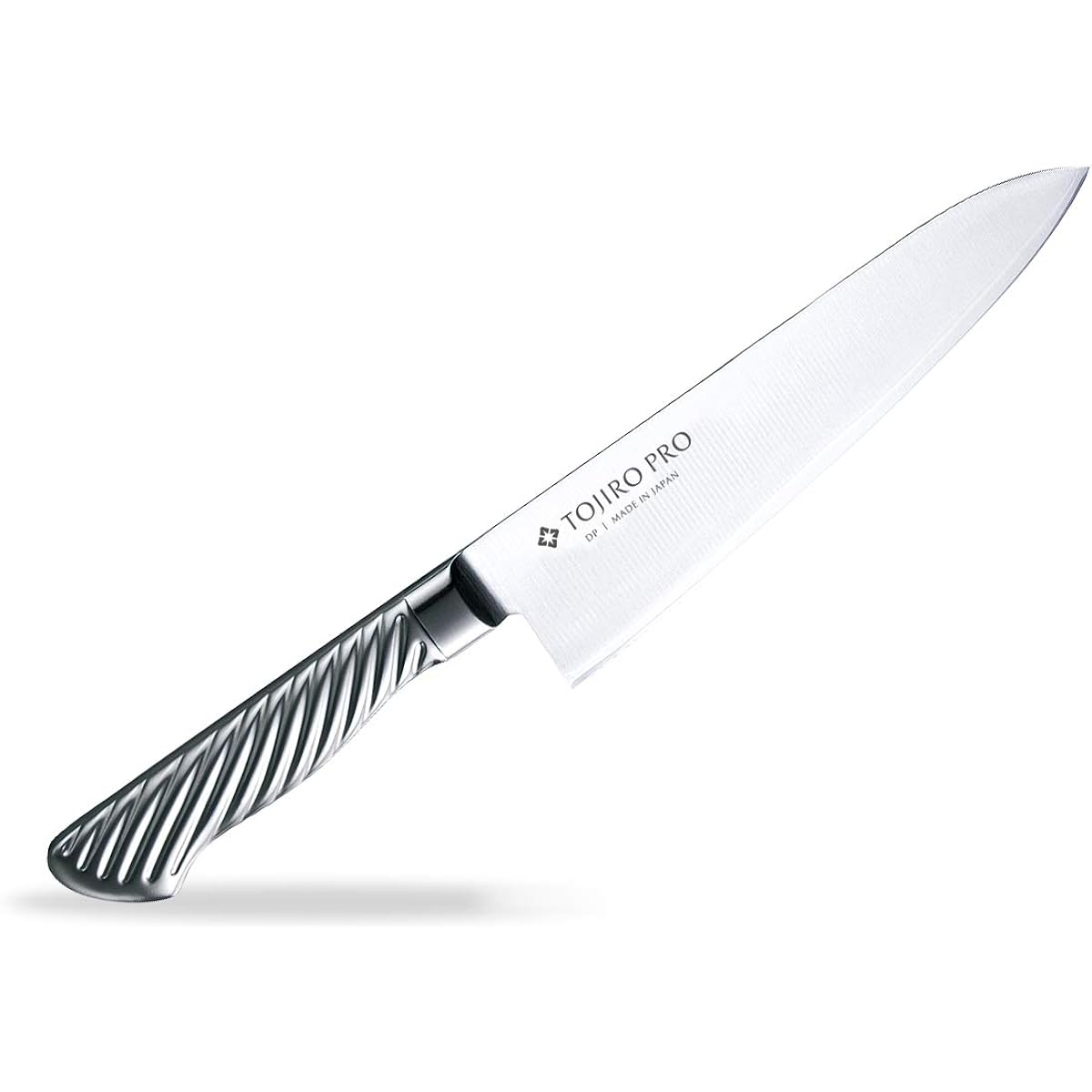 TOJIRO Gyuto 180mm Made in Japan Cobalt Alloy Steel Double Edge Chef Knife that can be used not only for meat cutting but also for cooking fish and vegetables The handle has a tornado pattern that is easy to grip All stainless steel TOJIRO PRO DP Cobalt
