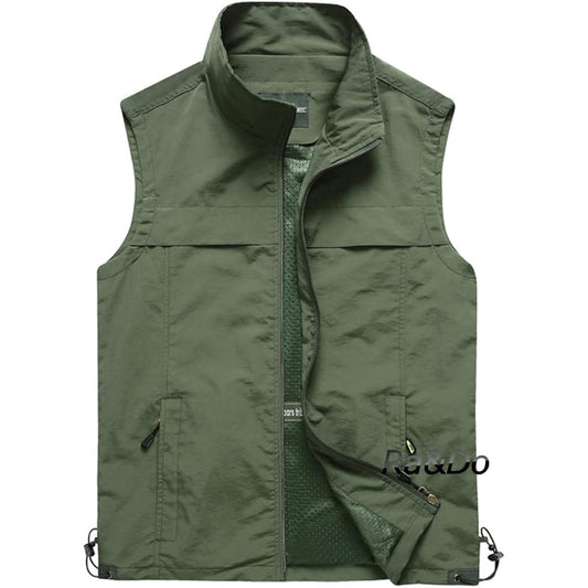 [Ra&Do] Outdoor Vest, Men's Mesh Vest, Photographer's Vest, UV Protection, Water Repellent, Breathable, Fishing Jacket, Fishing, Mountain Climbing, Photography, Travel, Work, Fishing, Multifunctional, Fishing Vest with Pocket, Spring, Summer, Autumn R250