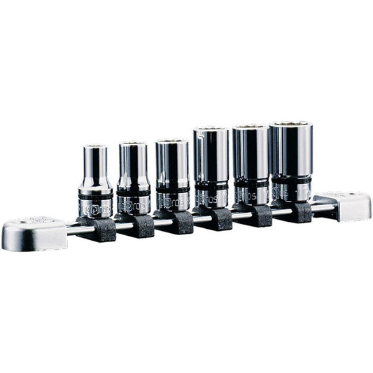 Kyoto Machinery Tools (KTC) Nepros 9.5mm (3/8 inch) Semi-Deep Socket Set of 6 NTB3M06WA