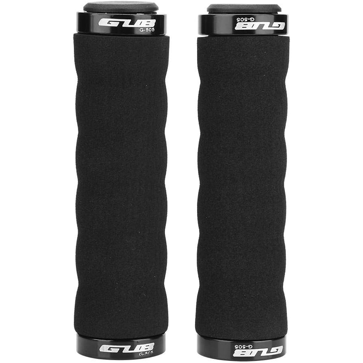 Qiilu 22mm Handlebar Grip Bicycle Grip Sponge Aluminum Alloy Earthquake Resistant Lightweight Flexible (Black)