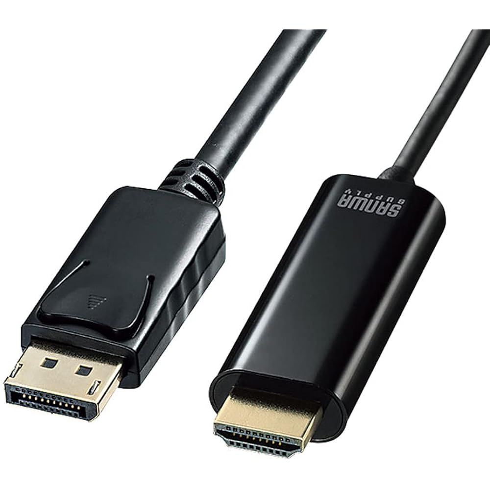 Sanwa Supply DisplayPort to HDMI Conversion Cable (DisplayPort Male to HDMI Male) HDR Compatible 2m Black KC-DPHDRA20