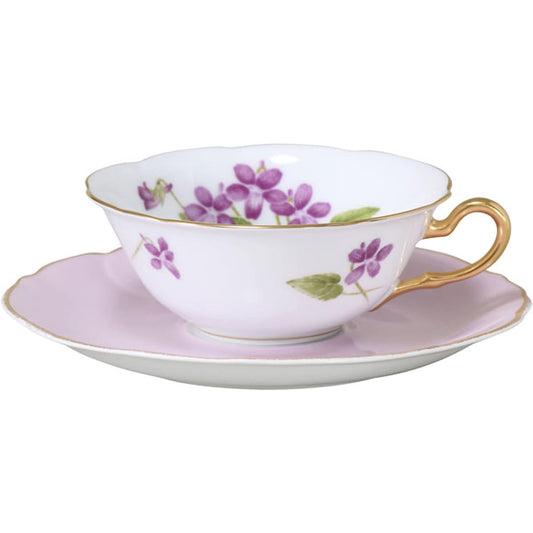 Okura Toen <Limited to directly managed stores> Flower Violet Series 3rd "Sakura Violet" Flavored Tea Cup & Saucer 94C/C260-3