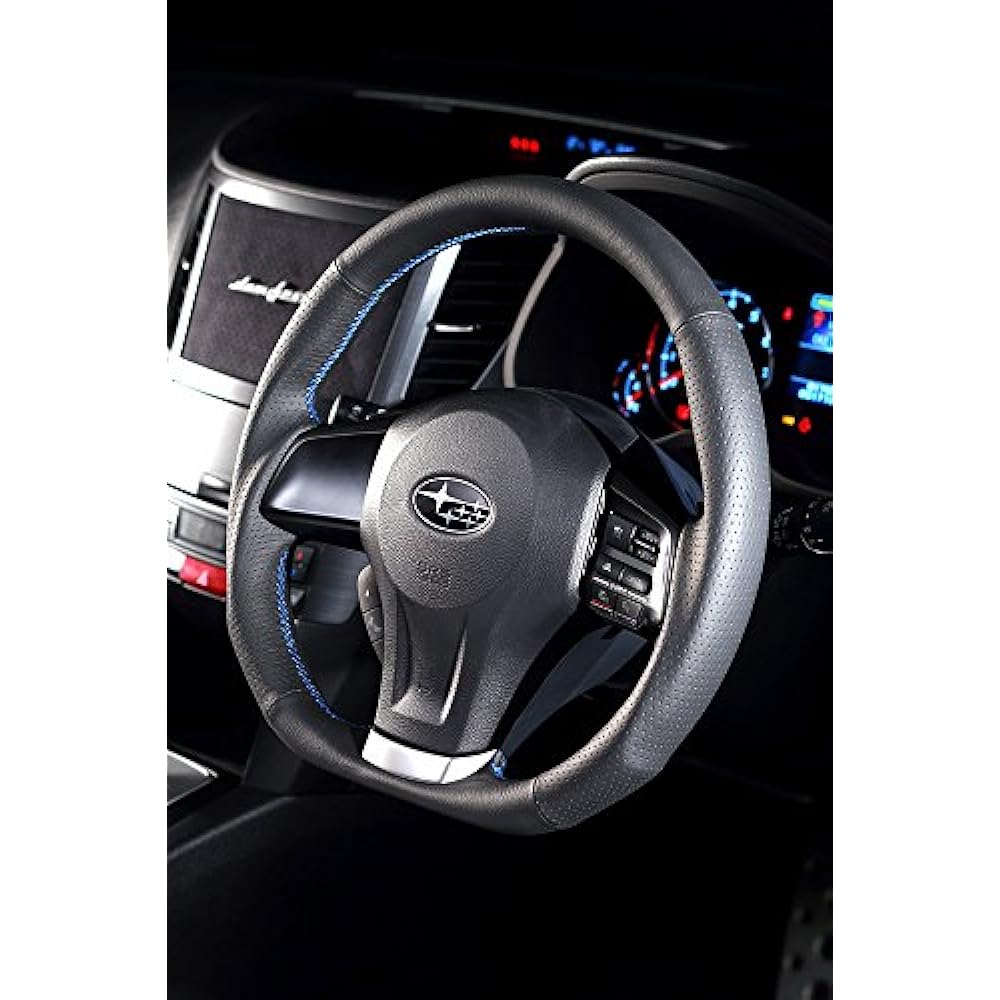 DAMD Subaru Steering SS360-D Black Leather x Blue Stitch [SS360D2]