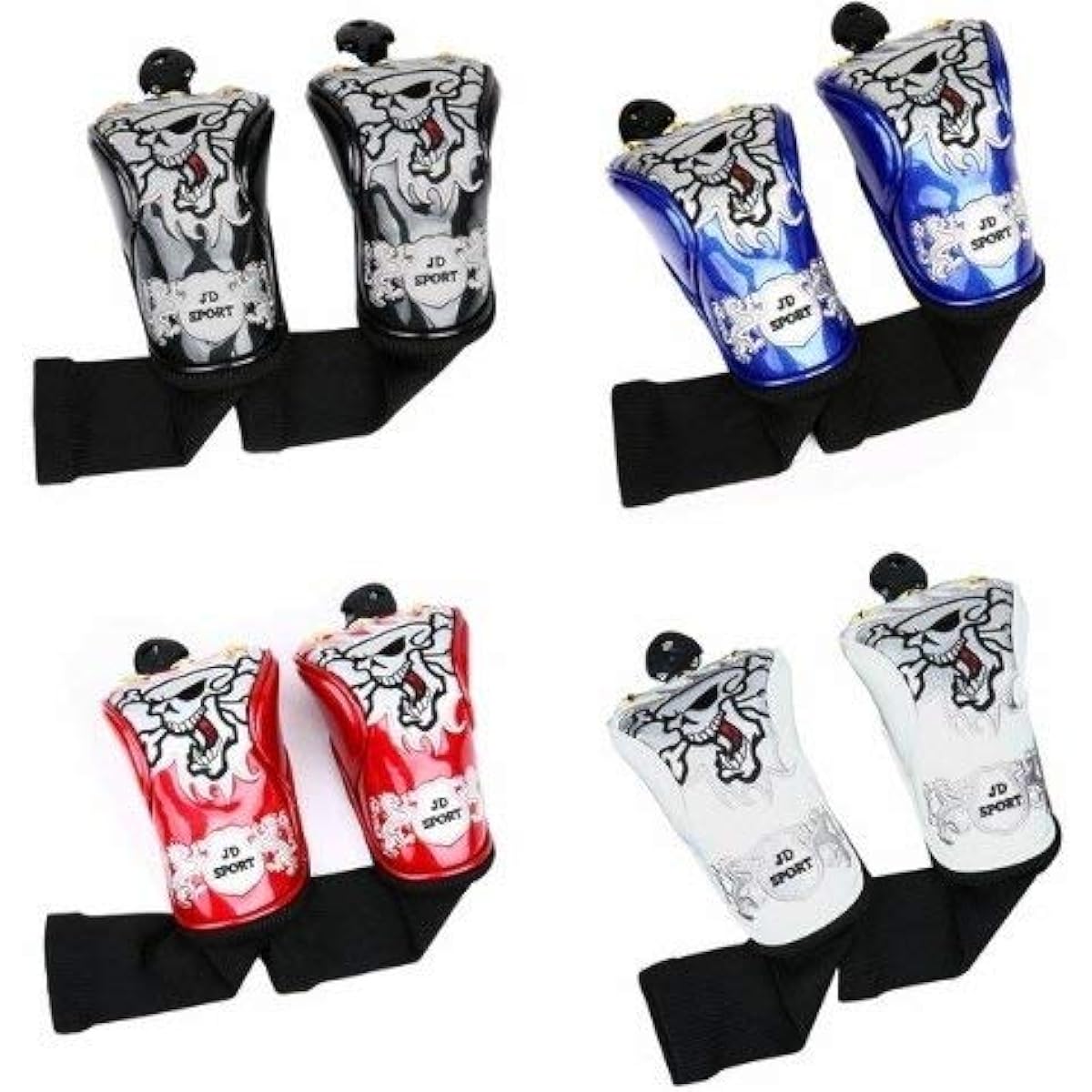Fairway Wood Cover Skull King Series 3 and 5 Set of 2 Black, Blue, Red, White Select Plaza