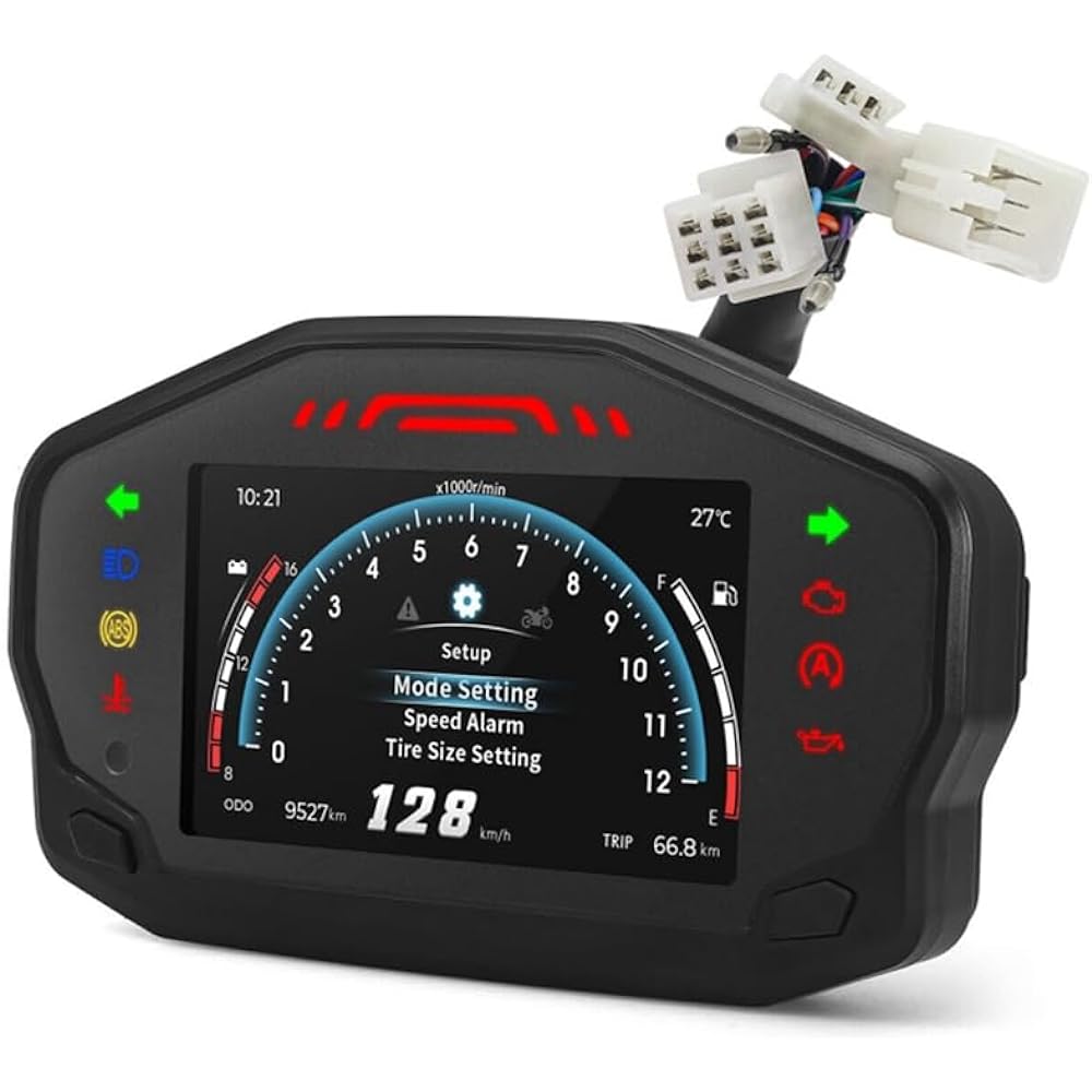 inscriptions by LED Speedometer LED Speedometer ABS Speedometer LCD Digital Odometer Fuel Gauge for 1/2/4 Cylinder
