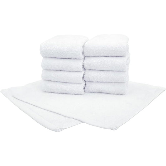 creaps [Thick] Hand Towel 30 x 30 cm Set of 40 White Plain 100% Cotton Wet Towel Commercial Use