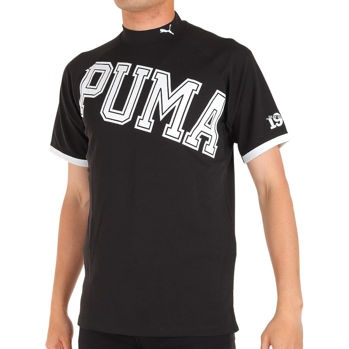 [PUMA] Golf Shirt, Cool Touch, Big Logo, SS Mock Neck, Men's