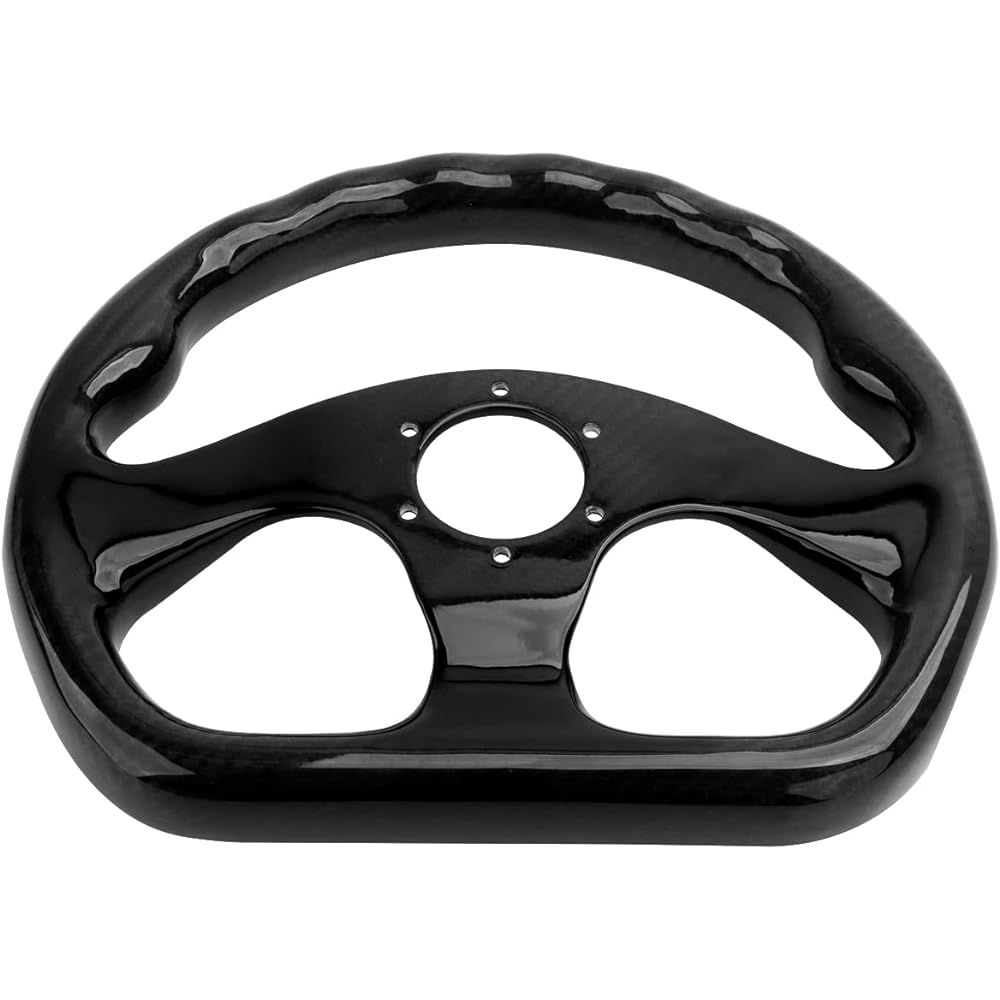 HIWOWOWSPORT Carbon Fiber Racing Handle Flat Bottom Diameter 320mm Bolt