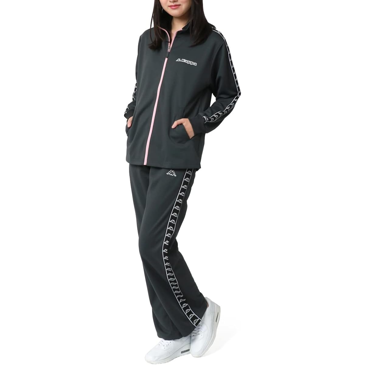 [Kappa] Women's Jersey Top and Bottom Set, Training Wear, Running Wear, Sportswear, Setup Room Wear