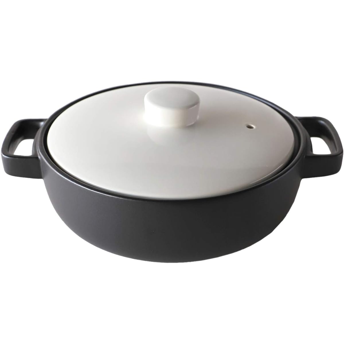 TAMAKI Earthen pot tote for 3-4 people, white, diameter 29.7 x depth 23.6 x height 11 cm, dishwasher, microwave, oven, and open fire safe T-928479