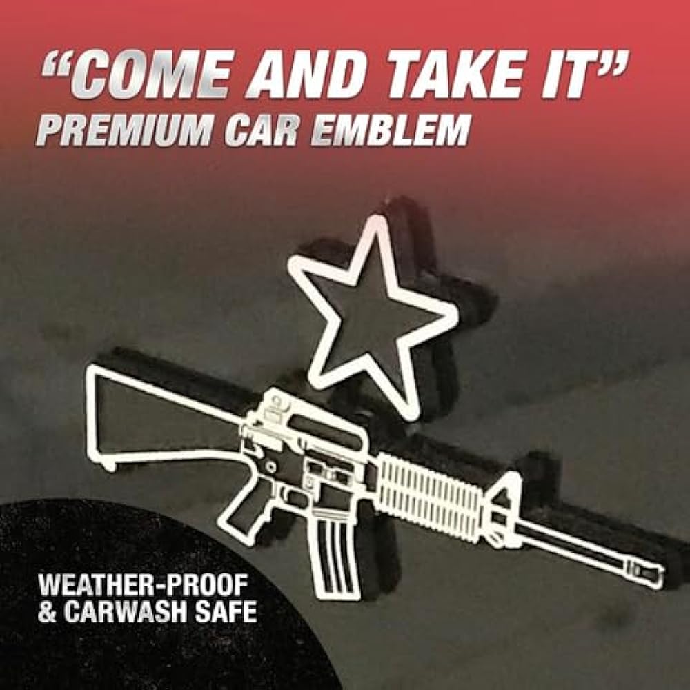 COME AND TAKE IT Chrome Plating Car Emblem -Bumper Sticker and Decal Premium Annex (Chrome/Black)
