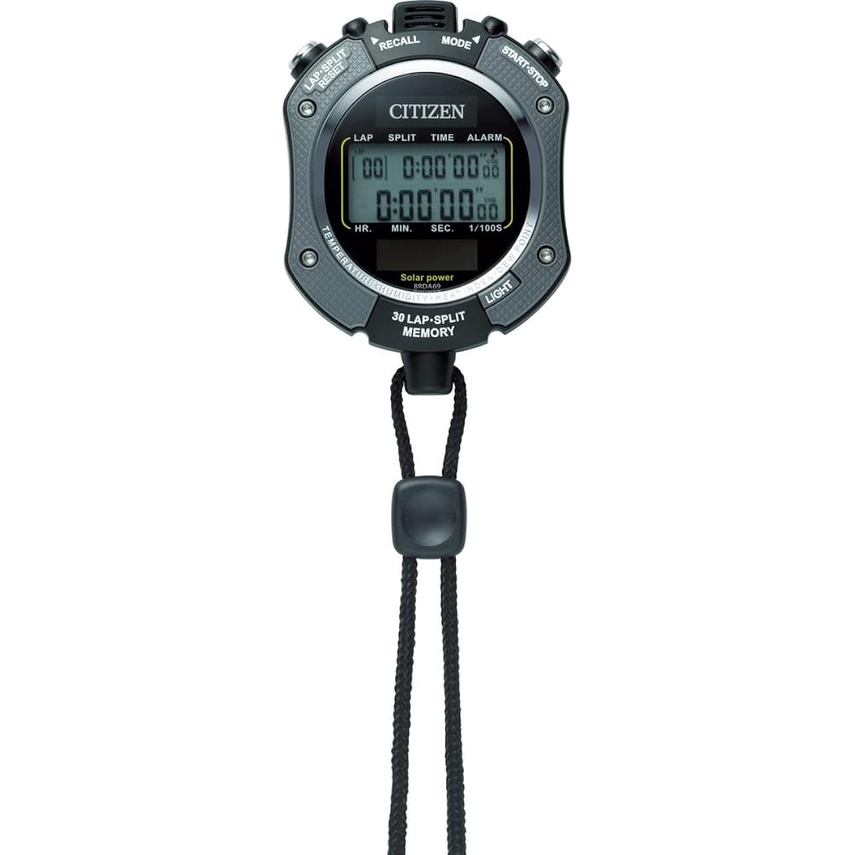 RHYTHM Citizen Stopwatch Waterproof Solar Powered Gray CITIZEN 8RDA69-008