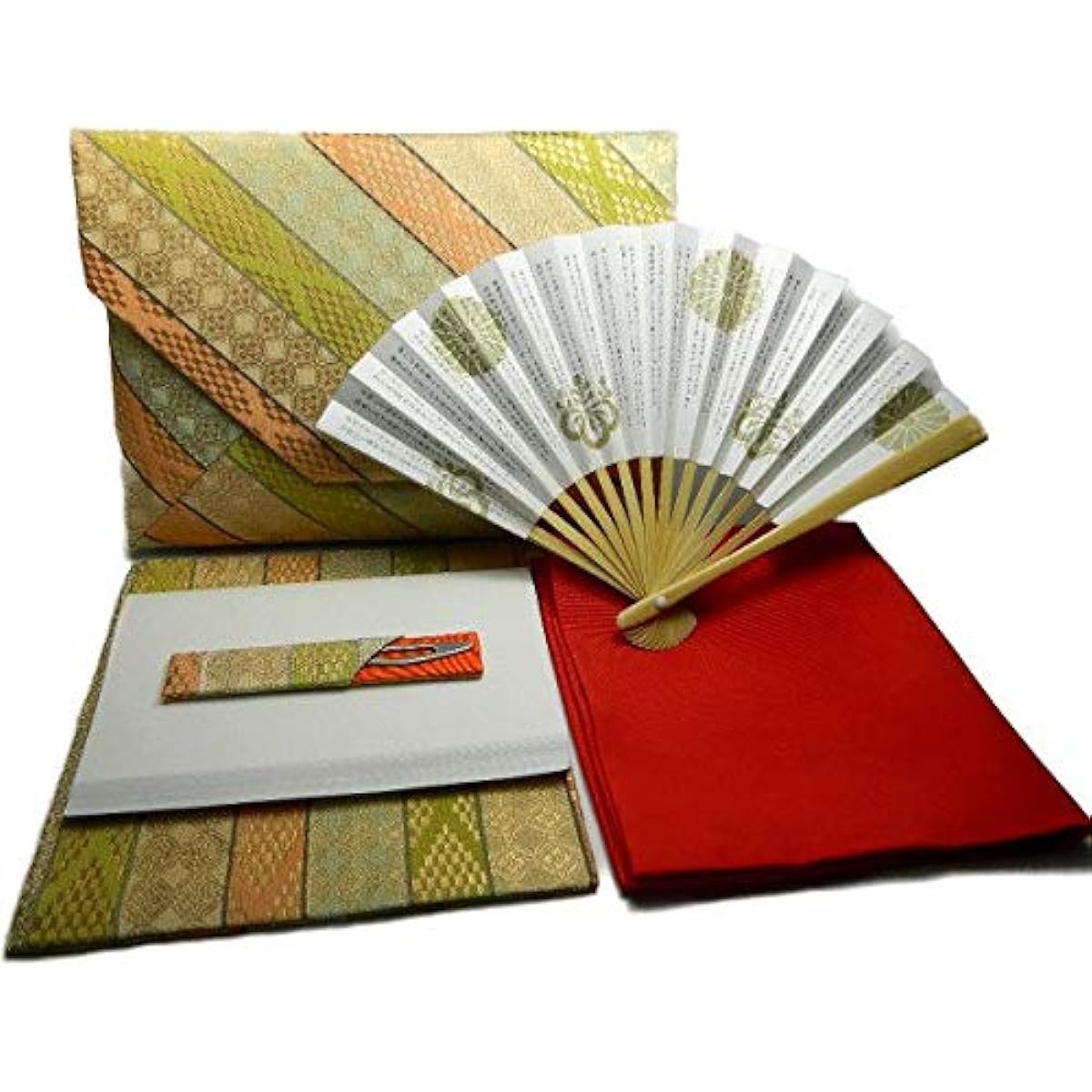 Urasenke beginner's set, plenty of storage, Sukiya bag type, striped pattern (mado), Nishijin, Sukiya bag, old fukusa, sweets kiriiri made by Nakagawa Masashichi Shoten, tea ceremony beginner's set, tea utensils