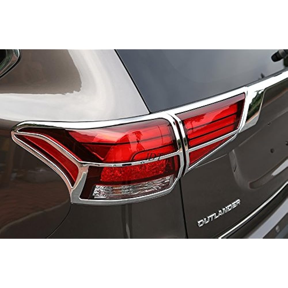 [Mini cloth included] Mitsubishi New Late Outlander Plated Tail Lamp Ring Type 2 Rim Bezel Panel Mirror Cover Mall Eyeline Parts Dress Up Garnish Rear Exterior ABS Tail Light Back Lamp Turn Signal Back Fog Tail Back Light Rear Tail