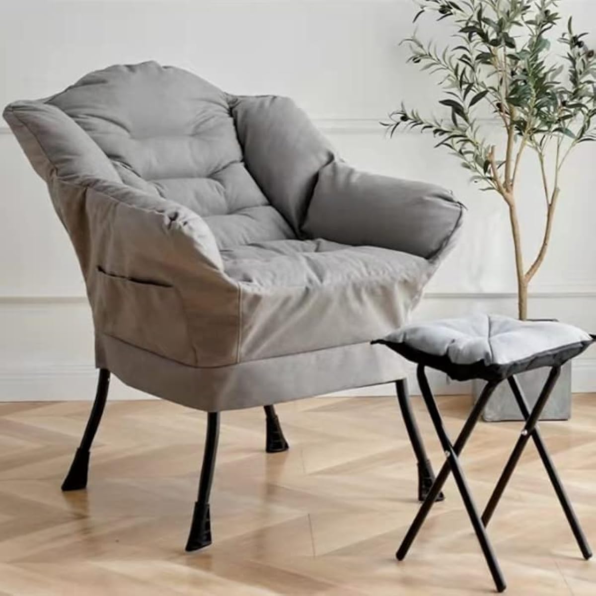 Single seat sofa Single seat sofa Single seat sofa Sofa Couch Sofa Reclining Sofa with ottoman Gray