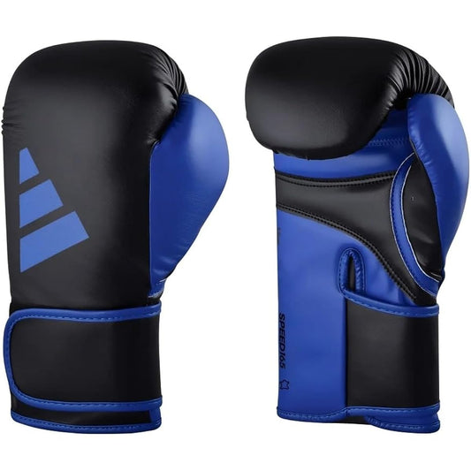 adidas Boxing Gloves Speed 165 WAKO Official //Adidas Sparring Gloves Boxing Kickboxing Genuine Leather (10oz, Black x Blue)