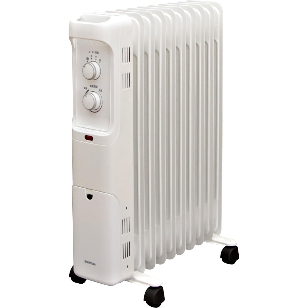 Iris Ohyama Heater Oil Heater 8 Tatami Wave Type 500W/700W/1200W Small Compact Temperature Adjustable Mechanical Cord Storage With Casters Feet Energy Saving Heating POH-1210KS-W White