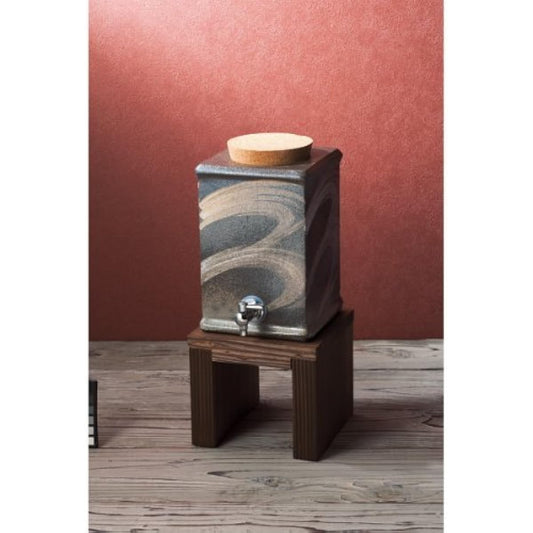 Yamasho Pottery Shigaraki Ware Modern Square Shochu Server (for 1 sho) G5-3301