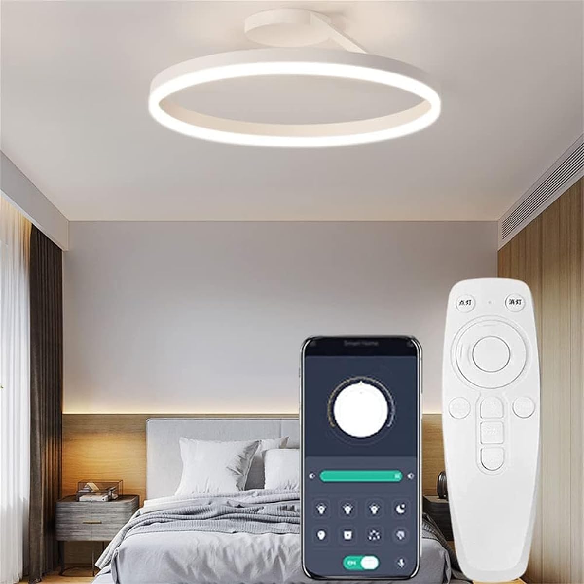 KOVOL LED Ceiling Light, 6 Tatami / 8 Tatami / 10 Tatami / 12 Tatami / Stylish Scandinavian Lighting Fixtures / Ceiling / APP Remote Control, Remote Control, Remote Control, Japanese Instruction