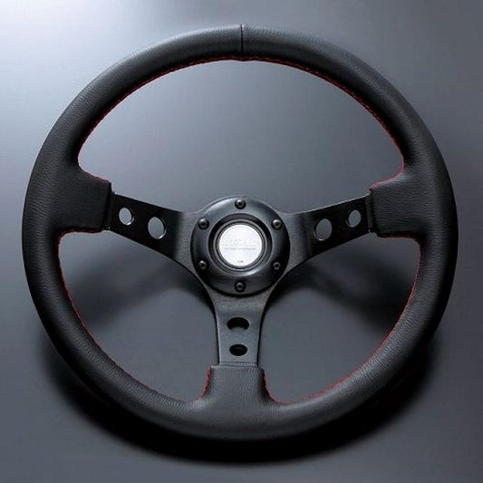 Fortune fortune DEEP70 PVC leather steering wheel 33φ red stitch