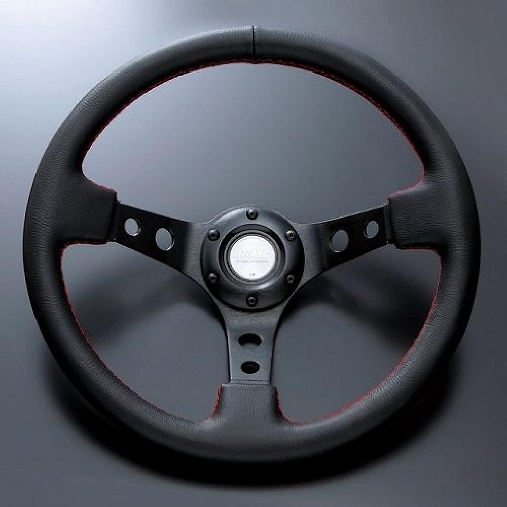 fortune DEEP70 PVC Leather Steering 33? Red Stitch